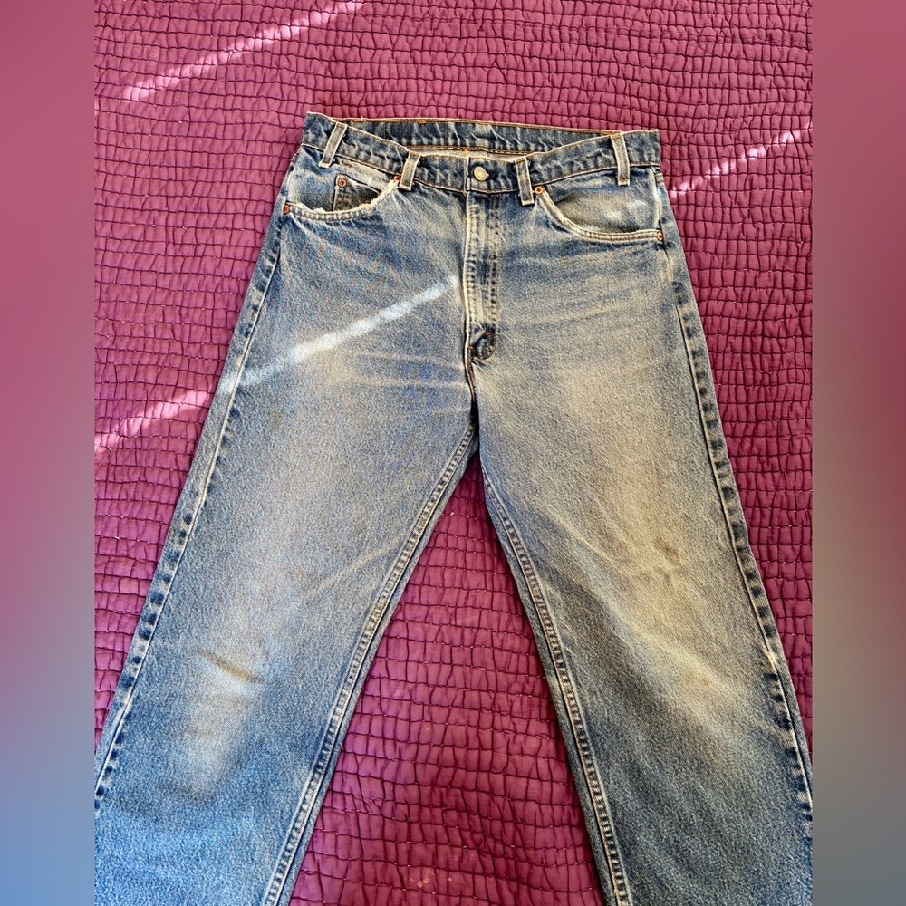 Levi's orange tab 501 blue jeans.